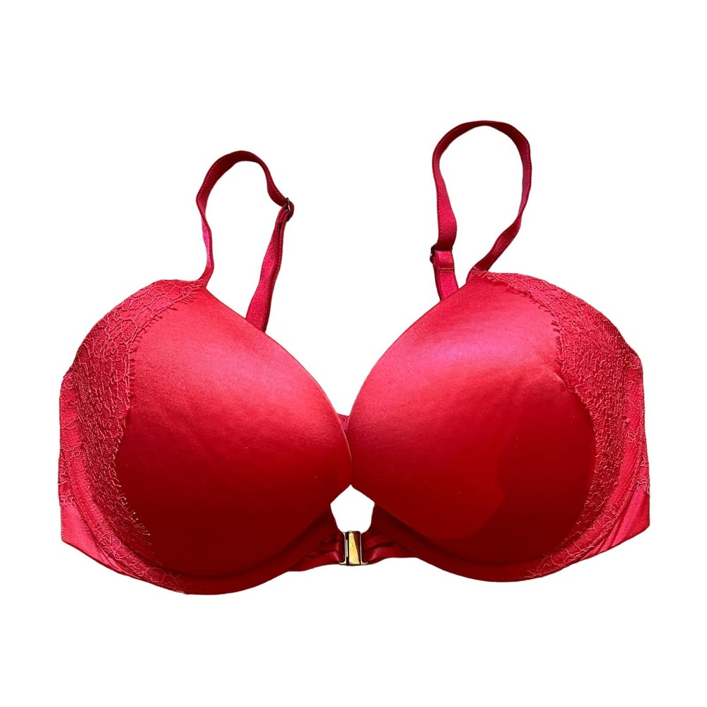 Women's Victoria Secret Very Sexy Push Up Padded Bra Front Closure Red size 32D